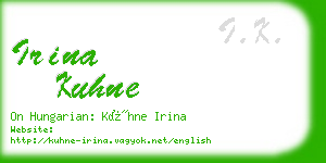 irina kuhne business card